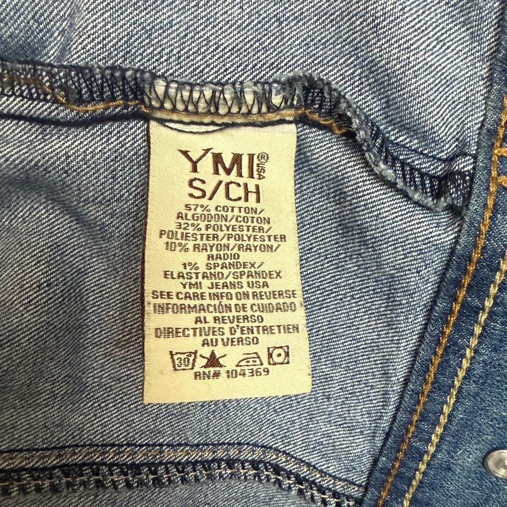 YMI Jeans Distressed Denim Jacket, Size Small - Picture 4 of 8